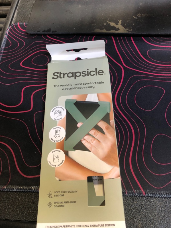 Photo 1 of Strapsicle Hand Strap Accessory for Kindles & Kobos - Fits Kindle Paperwhite 2024 & 2021, Signature Edition, Colorsoft - 2 Straps - Lightweight Grip for Endless Reading Comfort - Large - Sage Green