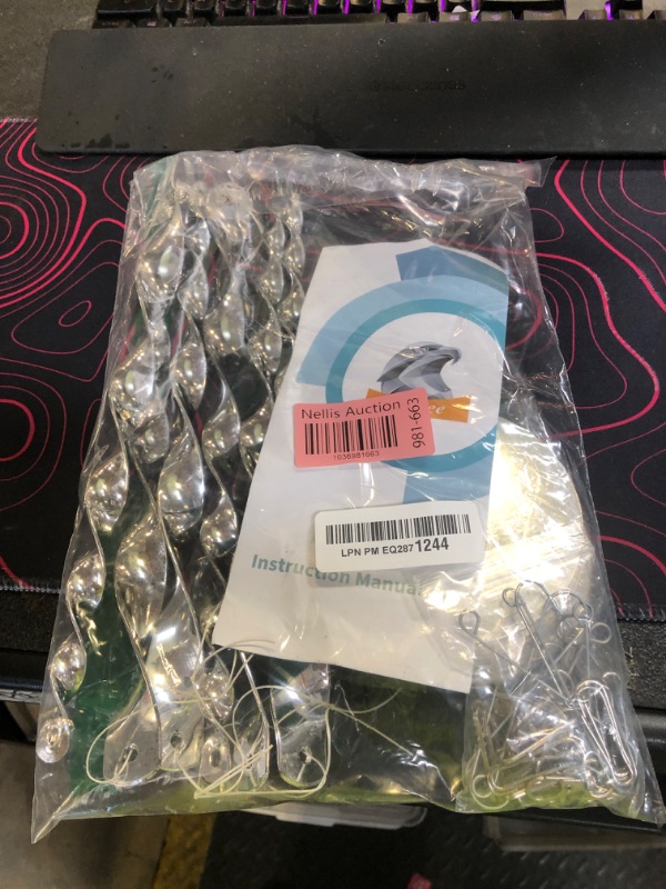 Photo 1 of Factee Bird Scare Devices, 3.9 Inch Large 18PCS Reflective Discs Set + 6PCS Bird Scare Rods, Double-Sided Bird Reflectors Keep All Birds Away Woodpeckers Pigeons from Your House Garden Boat