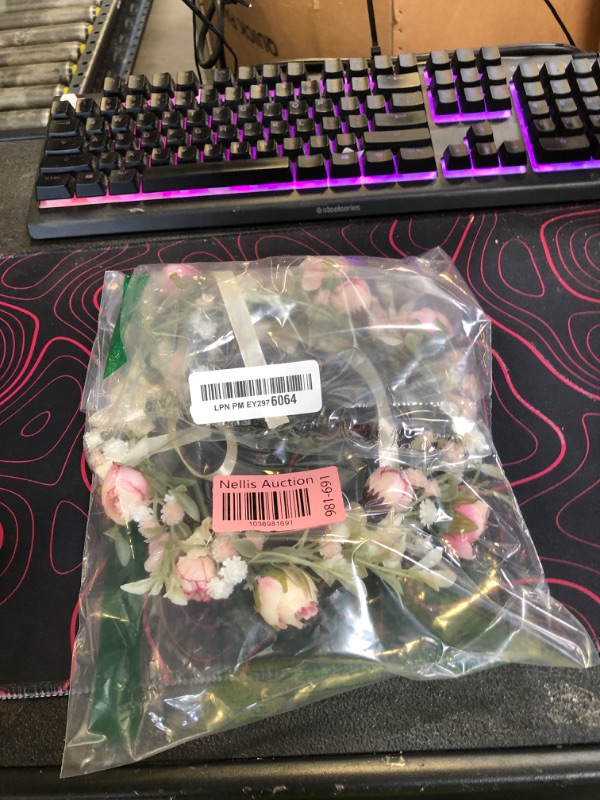 Photo 1 of Yili Maizi Handmade White Flower Crown Headband Floral Headpiece Fairy Hair Wreath Flower Hair Accessories for Girls Weeding Bride Cosplay Party