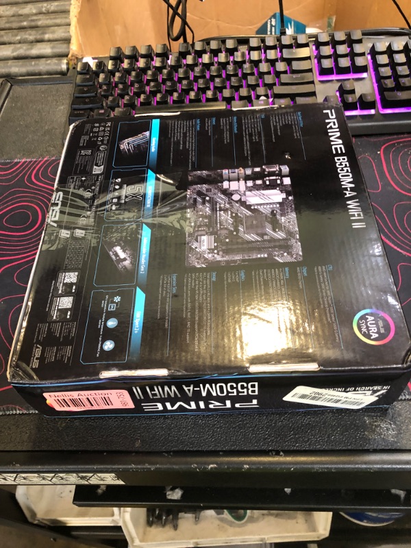 Photo 1 of ASUS Prime B550M-A WiFi II AMD Micro ATX Motherboard with PCIe 4.0, WiFi 6, ECC Memory, HDMI 2.1, RGB Header