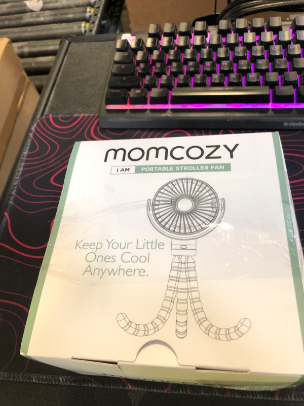 Photo 1 of PARTS ONLY --------------------------------------------------------------Momcozy Portable Stroller Fan, 8000mAh, 27H Ultra-long Battery Life, Detachable 4 Speed 360°Rotate, LED Night Light with 2 Modes, USB Rechargeable Handheld Cooling Fan for Travel, Ca