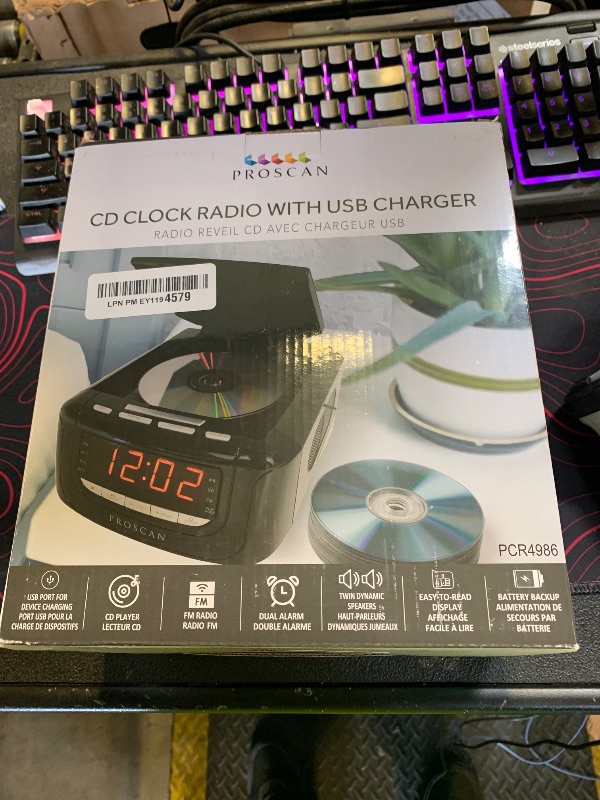 Photo 1 of Proscan CD Clock Radio with USB Charger Model PCR4896