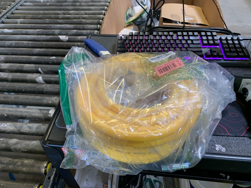 Photo 1 of 1/2 Inch x 50ft. Hybrid Air Hose with 1/2 in. MNPT Ends and Bend Restrictors, 3PCS 1/2” Air Coupler and Plug Kit, Air Compressor Hose Fittings and Accessories
