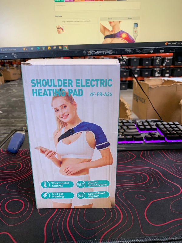 Photo 1 of 1 Pack Shoulder Heating Pad for Rotator Cuff - Heated Shoulder Wrap Brace for Mom Women and Men Pain Relief - 90Mins Auto-Off Heating Pad for Frozen Shoulder