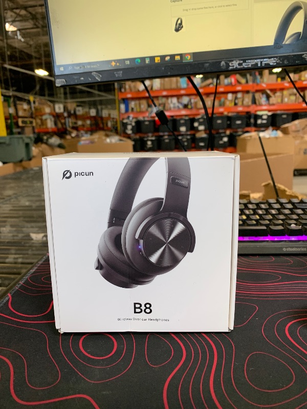 Photo 1 of Picun B8 Bluetooth Headphones, 120H Playtime Headphone Wireless Bluetooth with 3 EQ Modes, Low Latency, Hands-Free Calls, Over Ear Headphones for Travel Home Office Cellphone PC Black