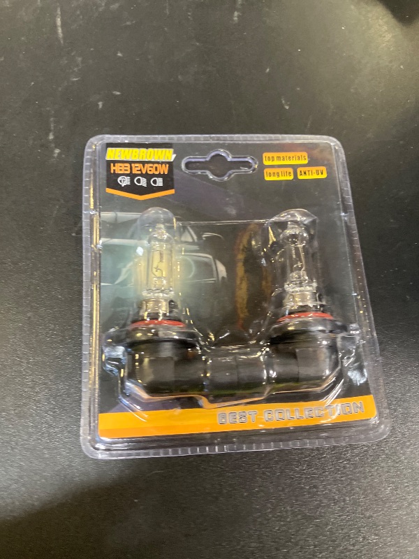 Photo 1 of NEWBROWN 9005 Headlight Bulbs 200% brightness 4300K White 12V/60W HB3 9005 Bulb Halogen Long Life Replacement P20D (9005/HB3, 2 Pack)