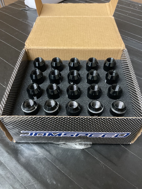 Photo 1 of JDMSPEED Black 60MM Aluminum Extended Tuner Lug Nuts Replacement for Wheel Rims M12X1.5 20PCS