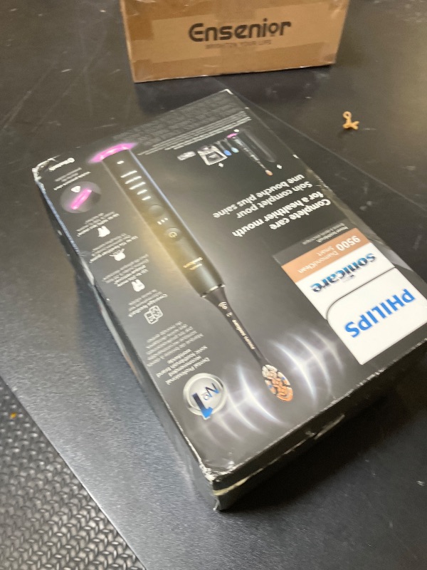 Photo 1 of Philips Sonicare DiamondClean Smart 9500 Electric Toothbrush, Sonic Toothbrush with App, Pressure Sensor, Brush Head Detection, 5 Brushing Modes and 3 Intensity Levels, Black, Model HX9923/11