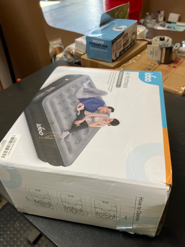 Photo 1 of iDOO Air Mattress Full with Built in Pump, 18" Raised Comfort Blow up Mattress, Inflatable Mattress for Guests & Home, Air Bed, colchon inflable, Upgraded Four Chamber Technical Airbed