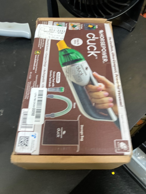 Photo 1 of Duck Compact Cordless Vacuum by Horsepower, Ultra-Powerful, Strong Suction, AS-SEEN-ON-TV, Easy To Store, Rechargeable. Home, Auto, Pet Hair, Fits In Tiny Crevices, Includes Hose, Crevice Tool & Brush