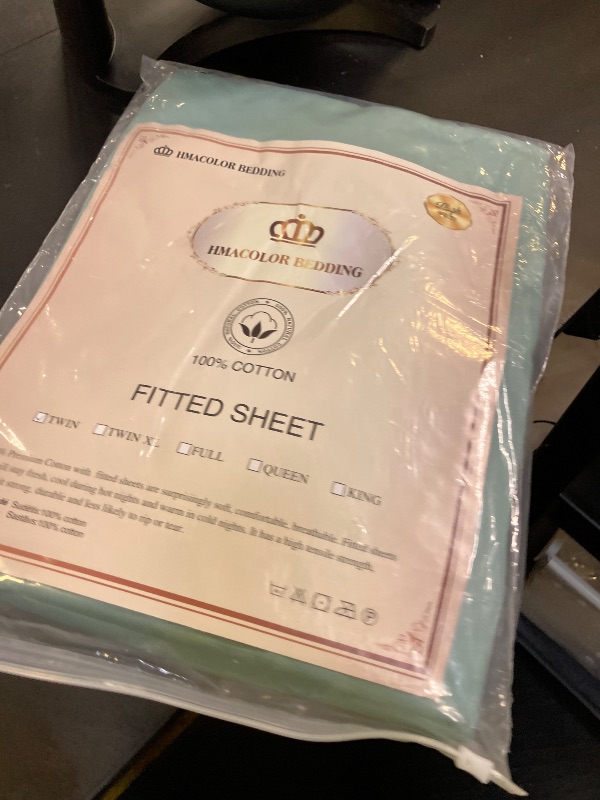 Photo 1 of Fitted Sheet Twin - Hotel Luxury Bottom Fitted Sheets Only - 100% Organic Cotton Fitted Bed Sheet - Deep Pocket Fitted Sheet Only, 39" x 75" + 14" (Twin, Sage Green)