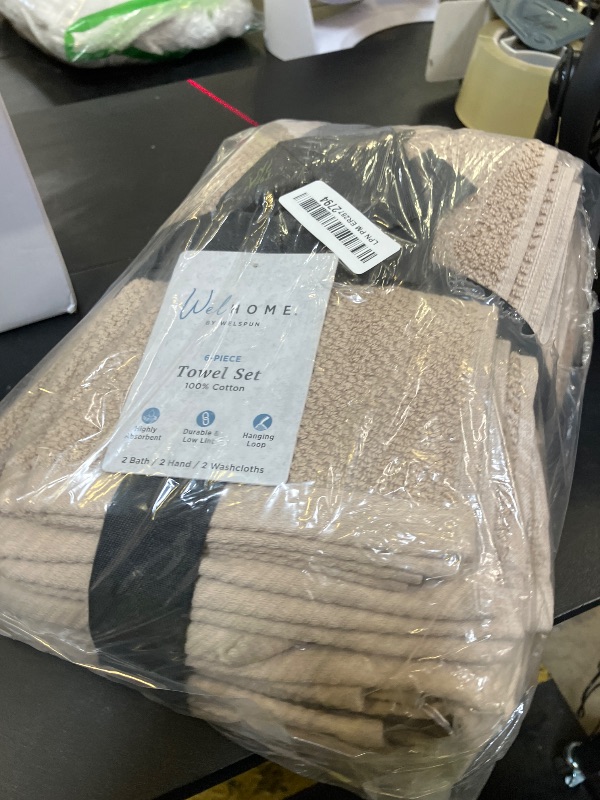 Photo 1 of Welhome Franklin 100% Cotton Popcorn Textured Towel Set - 6 Piece 600 GSM, Soft & Plush, 2 Bath Towels, 2 Hand Towels, 2 Washcloths, Taupe