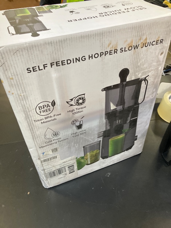 Photo 1 of Cold Press Juicer, 5.8" Extra Large Feed Chute Fit Whole Fruits & Vegetables, 350W Slow Masticating Juicer Machines, Easy to Clean, High Juice Yield?Grey?
