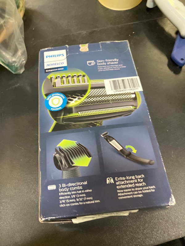 Photo 1 of Philips Bodygroom Series 5000, Showerproof Groin and Body Trimmer, Close and Comfortable Shave, Complete Body Grooming Including Back, 60 Min. Runtime, Model BG5025/40