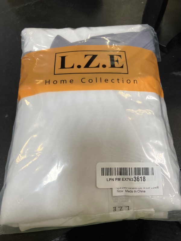 Photo 1 of L.Z.E White and Black Sheer Curtains 84 Inches Long 2 Panels Set,Transparent Elegant Window Curtains for Living Room Bedroom Office Nursery, Grommet Lightweight Decorative Curtain with Design