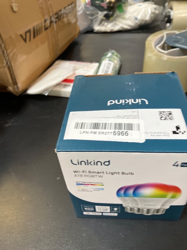 Photo 1 of Linkind Smart Light Bulbs, Smart Bulb That Work with Alexa & Google Home, LED Light Bulbs Color Changing, 104 Preset Scene, Music Sync, A19 E26 2.4GHz RGBTW WiFi Bluetooth Light Bulb 60W, 800LM, 4Pack