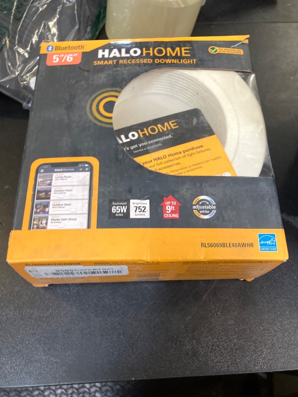 Photo 1 of HALO Home RL56 Bluetooth Smart Integrated LED Recessed Ceiling Light, Tunable CCT (2700K-5000K), White, 5 in. and 6 in.