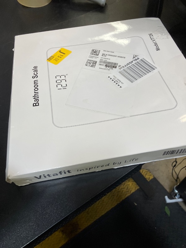 Photo 1 of Vitafit Digital Bathroom Scale for Body Weight, Weighing Professional Since 2001, Clear LED Display and Step-On, 3*AAA Batteries Included, 400lb/182kg, Spray Silver Black