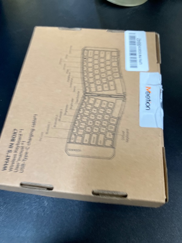 Photo 1 of MEETION Ergonomic Foldable Keyboard, Split Portable Compact Bluetooth Keyboard for Business Travel, Ultra-Thin Folding Rechargeable Wireless Keyboards for iOS Android Windows Mac Tablet PC Smartphone