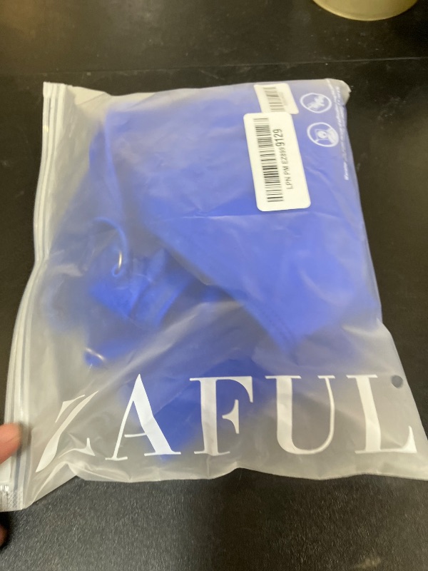 Photo 1 of ZAFUL Women Plunging One Piece Swimsuit Backless Cross Tie High Cut Thong One-Piece Bathing Suit 3-Royal Blue M