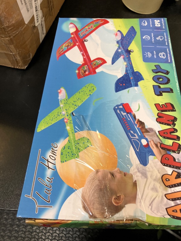 Photo 1 of Lulu Home 3 Packs Airplane Launcher Toys, 13.6" LED Foam Glider Catapult Planes with 2 Flight Modes for Boys and Girls, Toy Gift for 4 5 6 7 8 9 10 11 12 Year-Old Kids