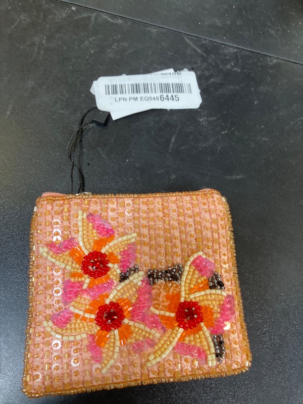 Photo 1 of Bamboo Trading Plumeria Hand-Beaded Pouch