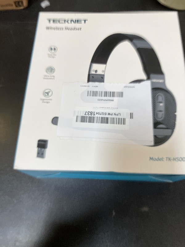 Photo 1 of TECKNET Trucker Bluetooth Headset, AI Noise Canceling 70h Wireless Headphones Bluetooth with Microphone & Dongle, ENC Headset with Mute for PC Phone Laptop Office Home, All Day Comfort