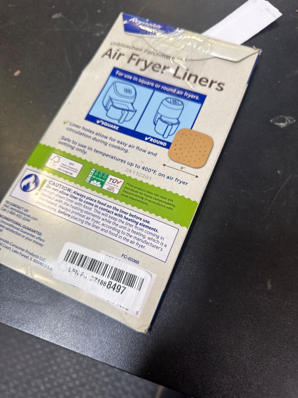 Photo 1 of Reynolds Kitchens Air Fryer Liners Disposable, Unbleached Parchment Paper Sheets, 50 Count