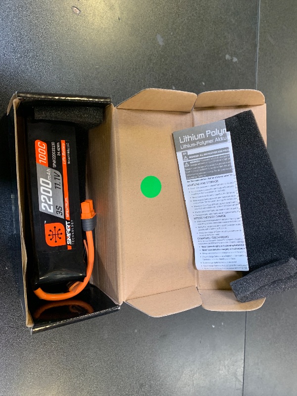 Photo 1 of Spektrum 11.1V 2200mAh 3S 100C Smart LiPo Battery: IC3, SPMX22003S100