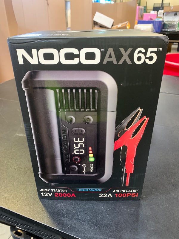 Photo 1 of NOCO Boost Air AX65: 2000A Jump Starter with Air Compressor Tire Inflator – Starts 8.0L Gas & 6.0L Diesel – 67 SLPM Airflow Inflates 0–40 PSI in 2 Minutes