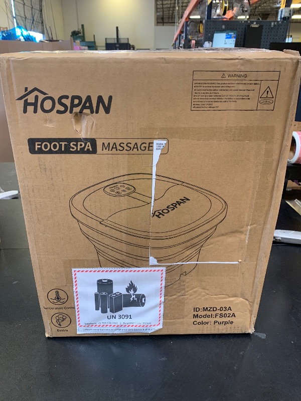 Photo 1 of HOSPAN Collapsible Foot Spa Electric Rotary Massage, Foot Bath with Heat, Bubble, Remote, and 24 Motorized Shiatsu Massage Balls. Pedicure Foot Spa for Feet Stress Relief - FS02A