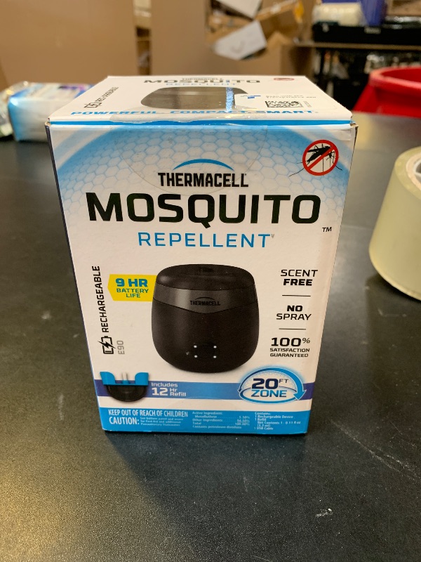 Photo 1 of Thermacell Mosquito Repeller E-Series Rechargeable with 20' Mosquito Protection Zone; Up to 9-Hr Battery Life; Includes 12-Hr Refill; Flame or Scent; DEET-Free Bug Spray Alternative