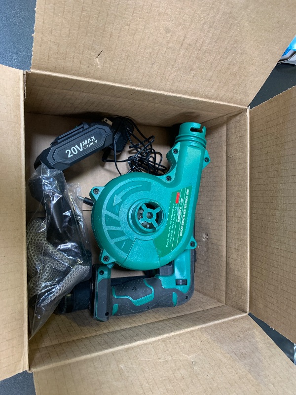Photo 1 of K I M O. Cordless Leaf Blower Vacuum Combo 4 in 1, 3 Nozzles &3 Modes for Inflation & Deflation, Extended Tube & Variable Speed, 20000RPM 150MPH, 2x2000mAh Battery Powered Leaf Blowers for Lawn Care