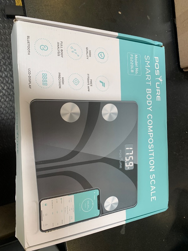 Photo 1 of Posture Scale for Body Weight, Digital Bathroom Smart Scale FSA HSA Eligible, 13 Body Composition Analyzer Sync Weight Scale BMI Health Monitor Sync Apps 400lbs - Black