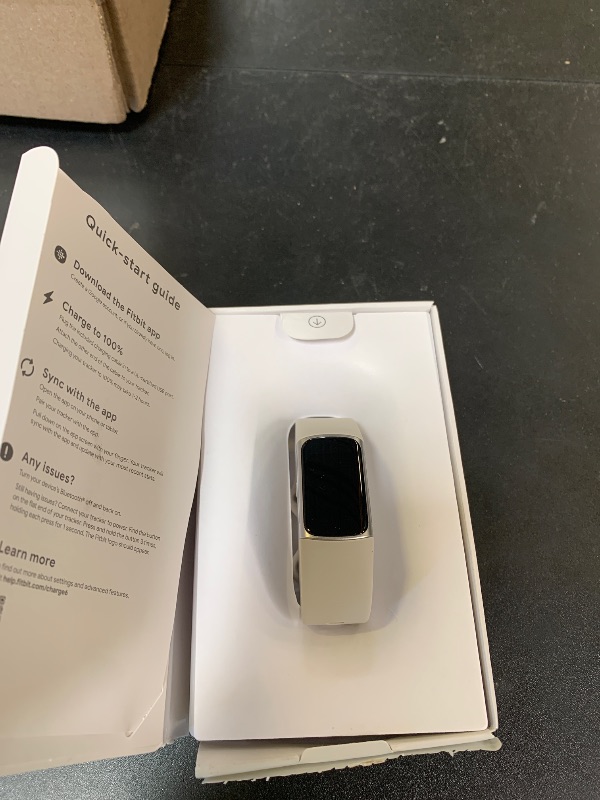 Photo 1 of Fitbit Charge 6 Fitness Tracker with Google apps, Heart Rate on Exercise Equipment, 6-Months Premium Membership Included, GPS, Health Tools and More, Porcelain/Silver, One Size (S & L Bands Included)