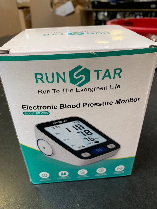 Photo 1 of Runstar Upper Arm Blood Pressure Monitor with Wide Range Cuff (8.7'' -16.5'') for Home Use FSA/HSA Eligible, Automatic Digital BP Machine with Storage Bag, 2x99 Reading Memory