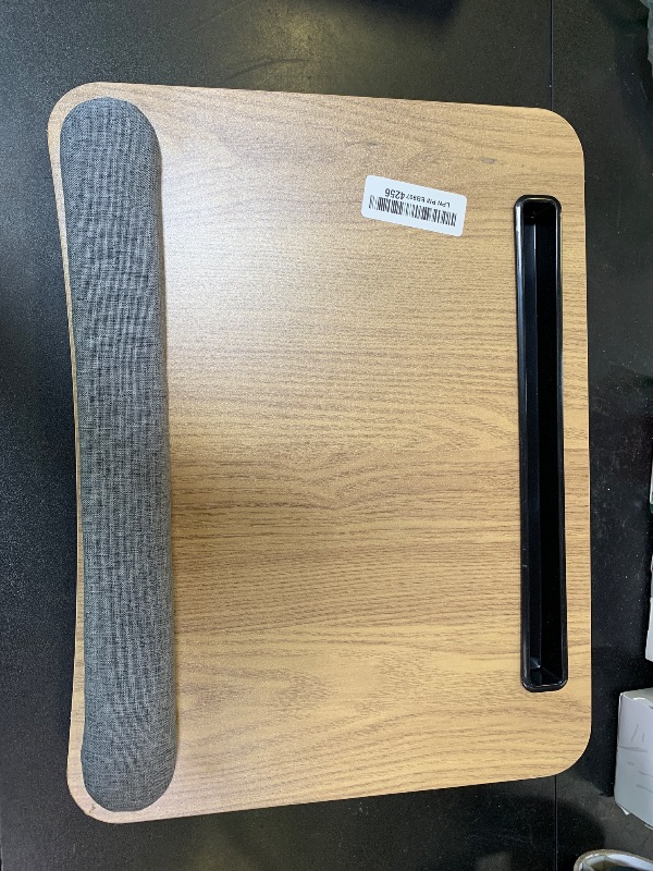 Photo 1 of HUANUO Portable Lap Laptop Desk with Pillow Cushion, Fits up to 15.6 inch Laptop, with Anti-Slip Strip & Storage Function for Home Office Students Use as Computer Laptop Stand, Book Tablet