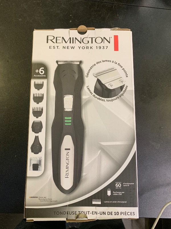 Photo 1 of Remington All-in-One Grooming Kit, Lithium Powered, 8 Piece Set with Trimmer, Men's Shaver, Clippers, Beard and Stubble Combs, Black