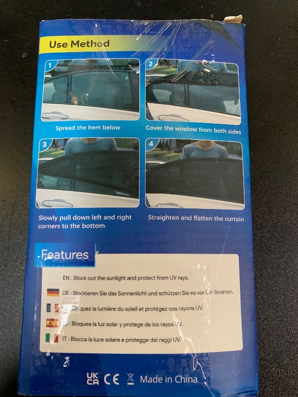 Photo 1 of Car Window Shades, 2 Pack Breathable Mesh Side Sun Stretch Screens for Baby/Camping Heat Block UV Protection, Back Covers Car, Truck, SUV, Van-(Large 49"x22")