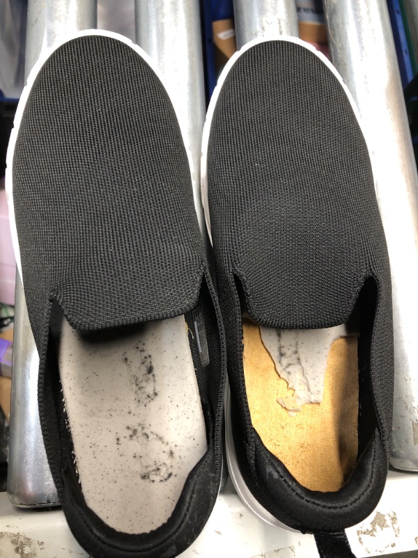 Photo 2 of **NEEDS NEW INSOLES, SOLES ARE A LITTLE DIRTY**

 STQ Slip on Sneakers Women Wide Toe Box Womens Loafers Comfortable Business Casual Shoes Black White 9.5 US