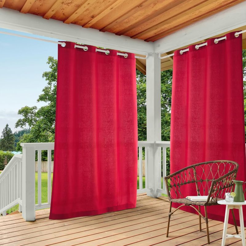 Photo 1 of ***(ONLY 1 PANEL)***
TOWN & COUNTRY BASICS Cabana Solid GT Indoor/Outdoor Light Filtering Grommet Top Curtain Panel Pair, 54x84, Radiant Red