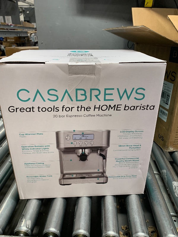 Photo 1 of CASABREWS Espresso Machine with LCD Display, Powerful Milk Frother and Customizable Brewing Temperature, Provides Barista-Level Lattes and Cappuccinos