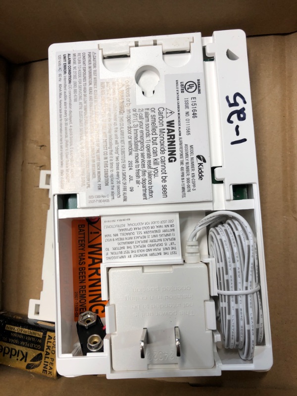 Photo 1 of Kidde Carbon Monoxide Detector, Plug In Wall with 9-Volt Battery Backup, Digital LED Display