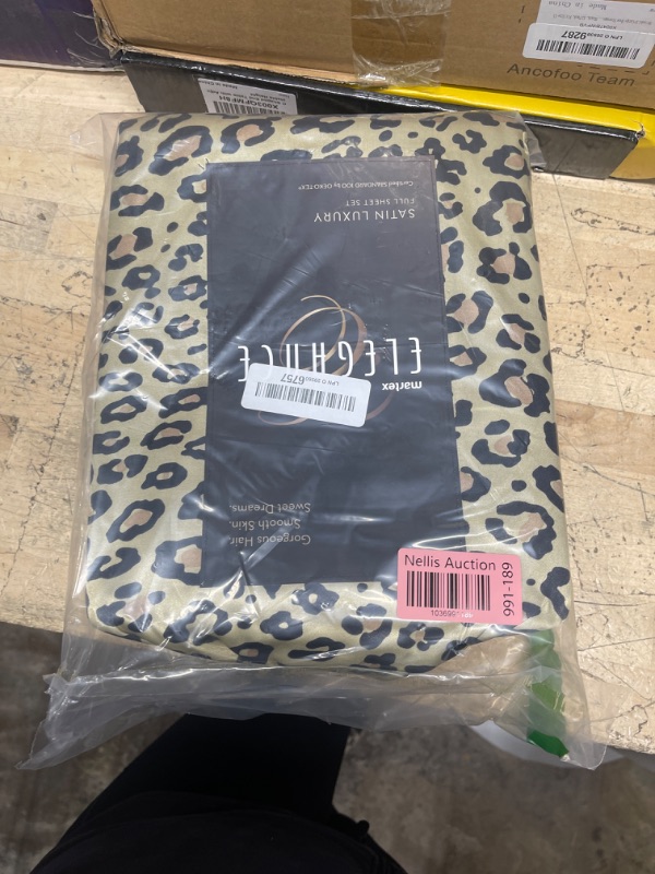 Photo 2 of 4-Piece Martex Elegance Satin Sheets | Full Size Bed Sheets | Luxury Hotel Quality Bed Sheets Set | Satin Sheets | Silky Soft & Smooth | Great for Hair & Skin | Leopard Print Sheets | Leopard