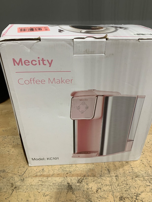Photo 1 of Mecity Pink Coffee Maker 3-in-1 Single Serve Coffee Machine, For Flat Bottom Coffee Capsule, Ground Coffee, 6 to 10 Ounce Cup, Removable 50 Oz Water Reservoir, 120V 1150W