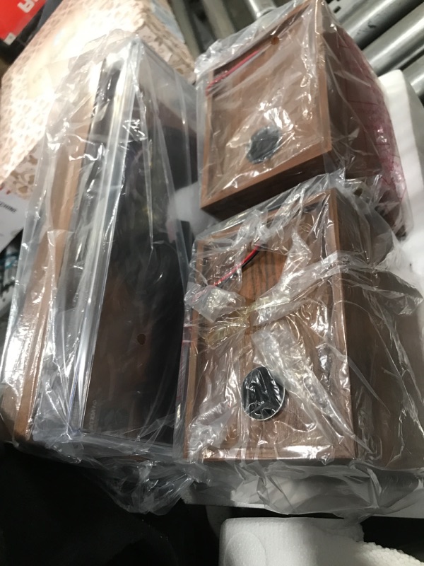 Photo 1 of WOCKODER Record Player with Speakers, 3-Speed Vinyl Record Player with Dual Stereo Speakers Support Wireless Connection RCA Output Aux in USB Vintage Design Turntable Redbrown, R612