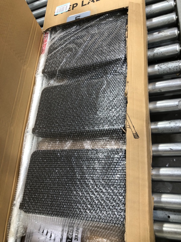 Photo 1 of BONTEC 4-Step Ladder, Folding Step Stool with Tool Platform, Wide Anti-Slip Pedals, Max Load Capacity 400lbs Sturdy Steel Ladder, Lightweight Portable Ladder, Tall Step Ladder for House Use, White