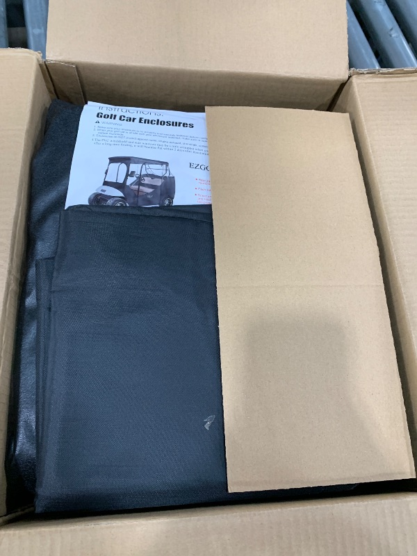 Photo 1 of 10L0L Golf Cart Black Enclosure Cover for 2 Passenger EZGO TXT, 4-Sided Clear Window Rain Cover All Weather Waterproof Windproof