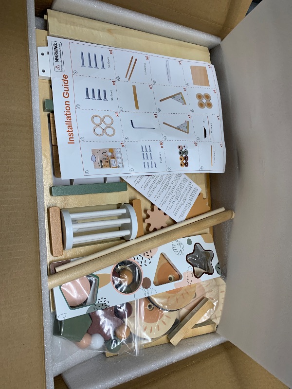 Photo 2 of ***DAMAGED - LIKELY MISSING PARTS - SEE PICTURES***
Joyreal Wooden Baby Walker Push Toys - Adjustable Speed Baby Push Walker with Wheels and Learning Activity Center - Neutral Color Montessori Walker Toys for Baby Boys and Girls Gifts