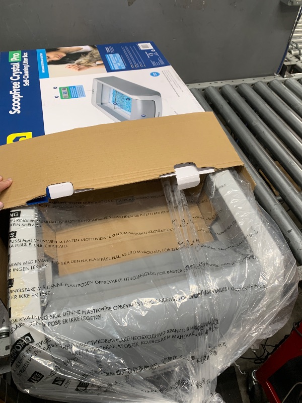 Photo 1 of PetSafe ScoopFree Crystal Pro Self Cleaning Litter Box, Automatic Cat Litter Box, Includes Disposable Crystal Litter Tray (Grey, Uncovered)